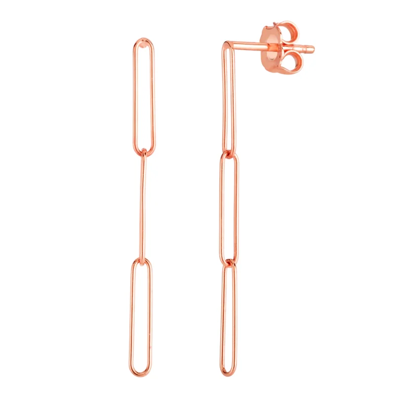 Chic earrings-14K Lungo Paperclip Drop Earring