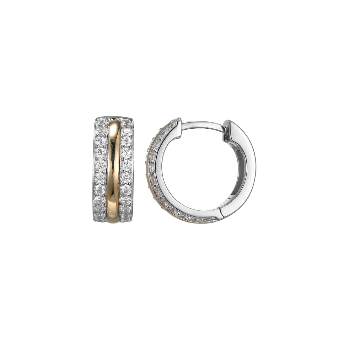 Earrings for men-Sterling Silver CZ Hoop Earrings