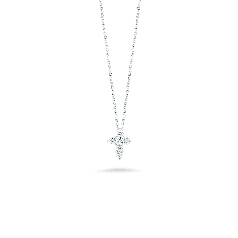 Luxury necklaces with gemstones -Diamond Baby Cross Pendant