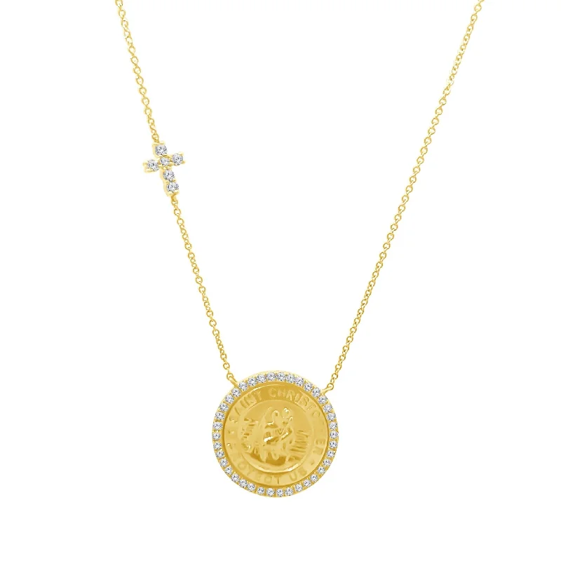 Dainty necklaces for casual look -Saint Christopher Medal