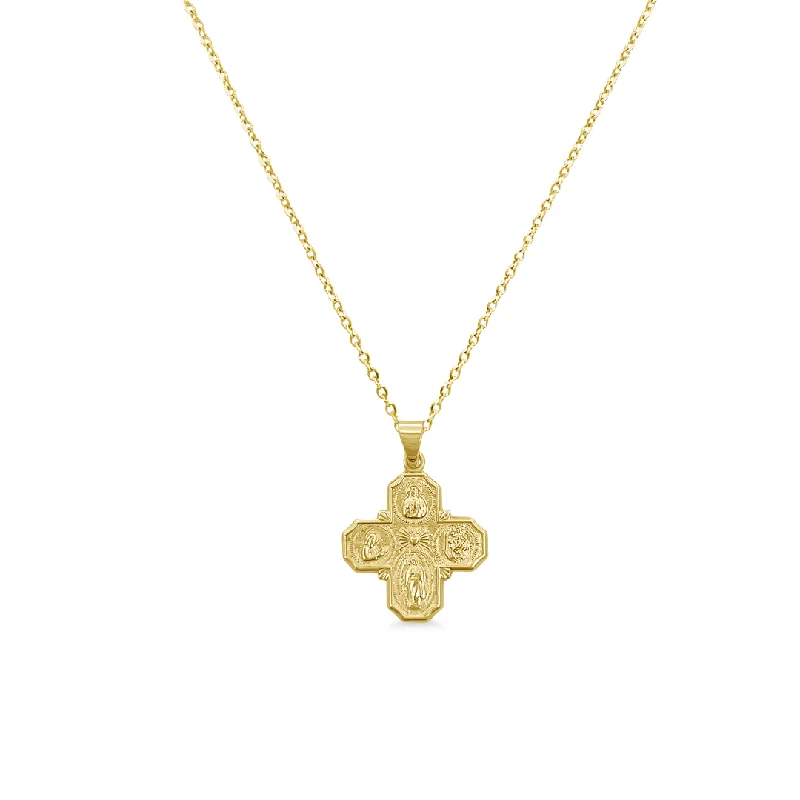 Custom birthstone pendant necklaces -Gold Crucifix Pendant