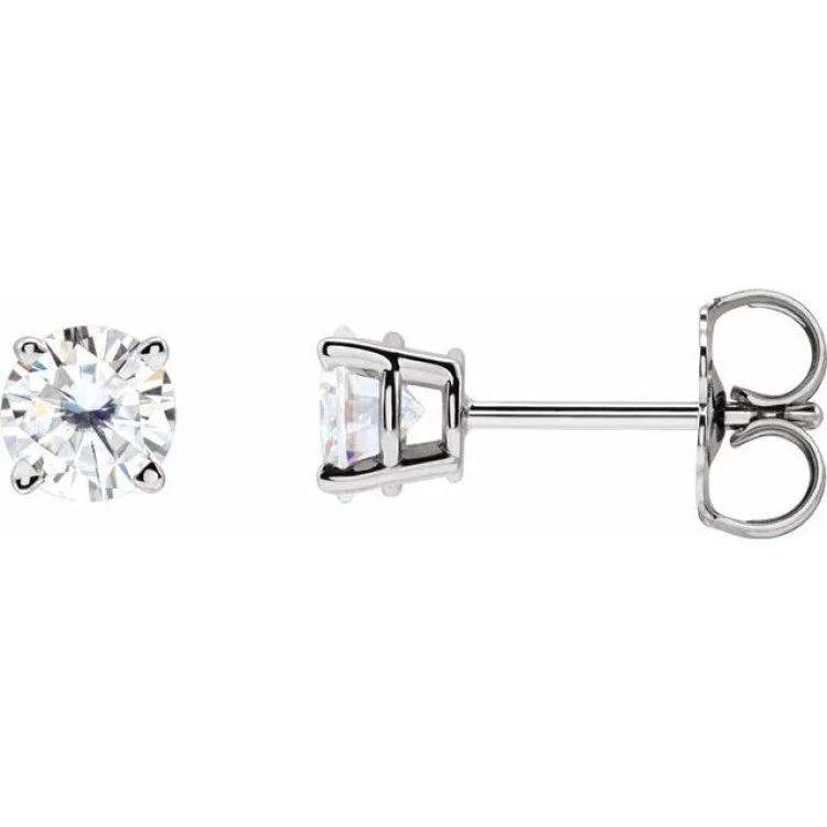 Adjustable earrings-14K White 4.5 mm Stuller Lab-Grown Moissanite Stud Earrings