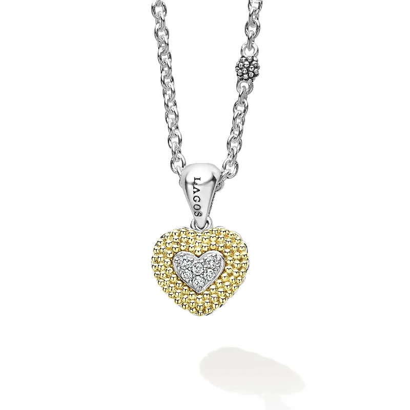 Vintage inspired necklaces -Diamond Heart Necklace