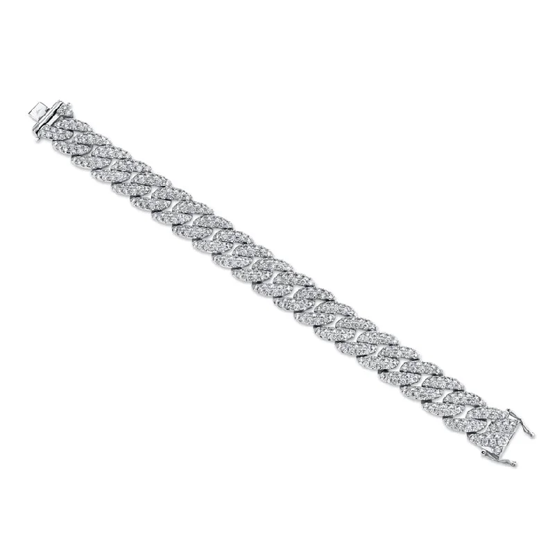 Classic silver chain bracelets for timeless style -14K White Gold Diamond Pave Chain Bracelet