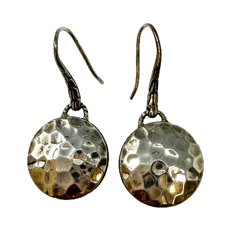 Colorful gemstone earrings-John Hardy Hammered Round Drop Earrings