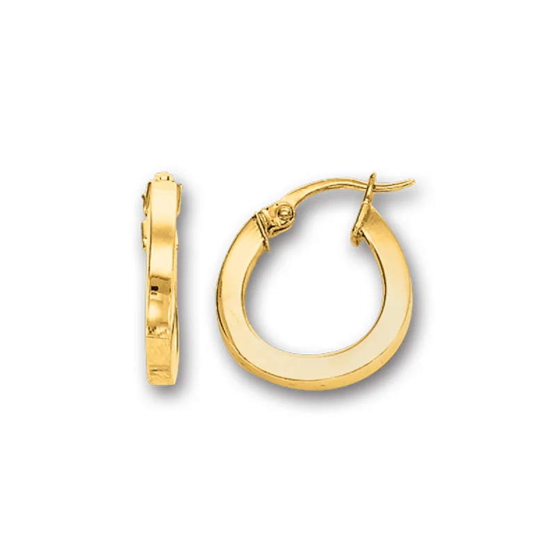 Antique earrings-14K Yellow Gold Polished Round Hoop Earring