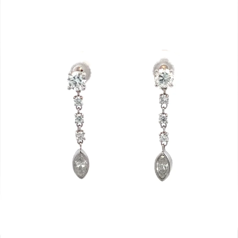 Colorful earrings-3/4 CTW Diamond Droplet Earrings in White Gold by B&C