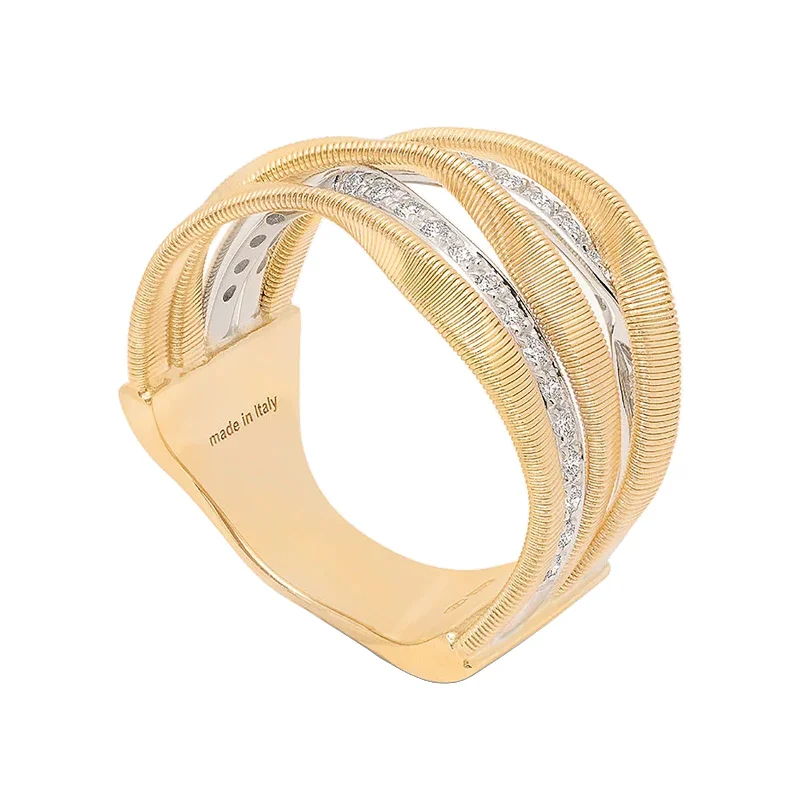 Personalized rings for anniversaries -Marrakech 5-Band Coil Ring With Diamonds