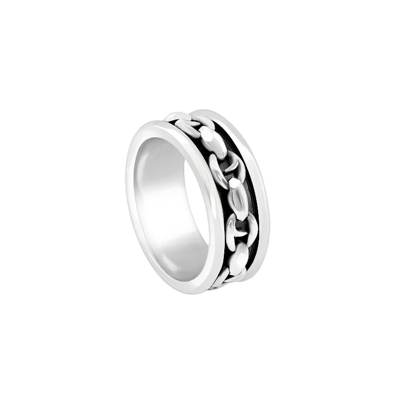 Designer rings for fashion-conscious women -Classic Link Spinning Band