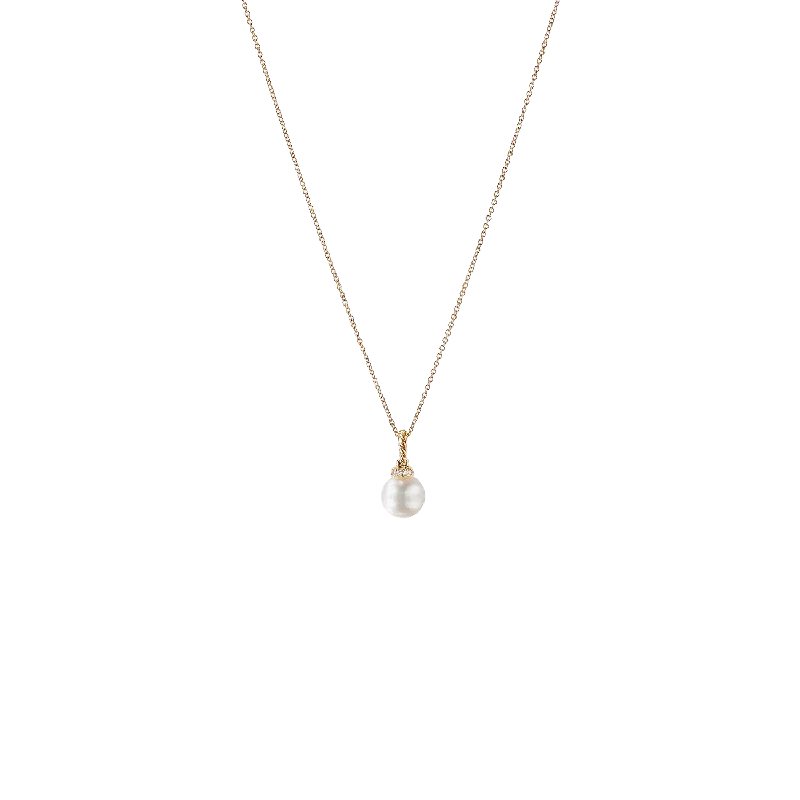 Vintage silver necklaces for women -Pearl and Diamond Solari Pendant