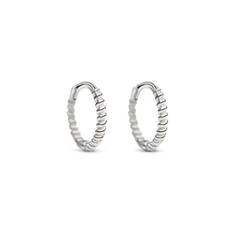 Diamond stud earrings for men-Small Rope Huggie Earrings