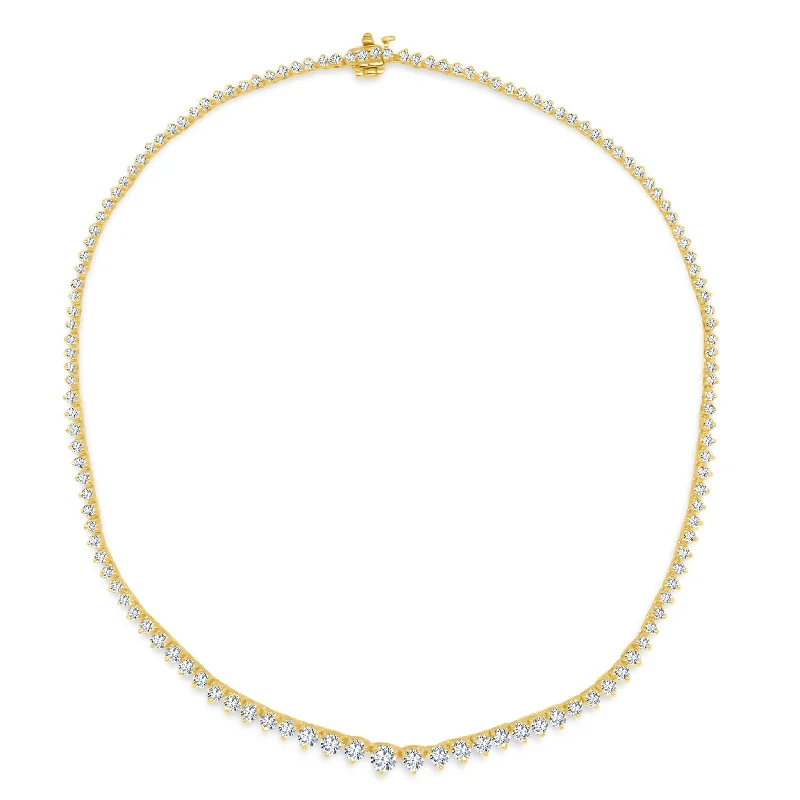 Fashion-forward necklaces with colorful beads -Riviera Diamond Tennis Necklace