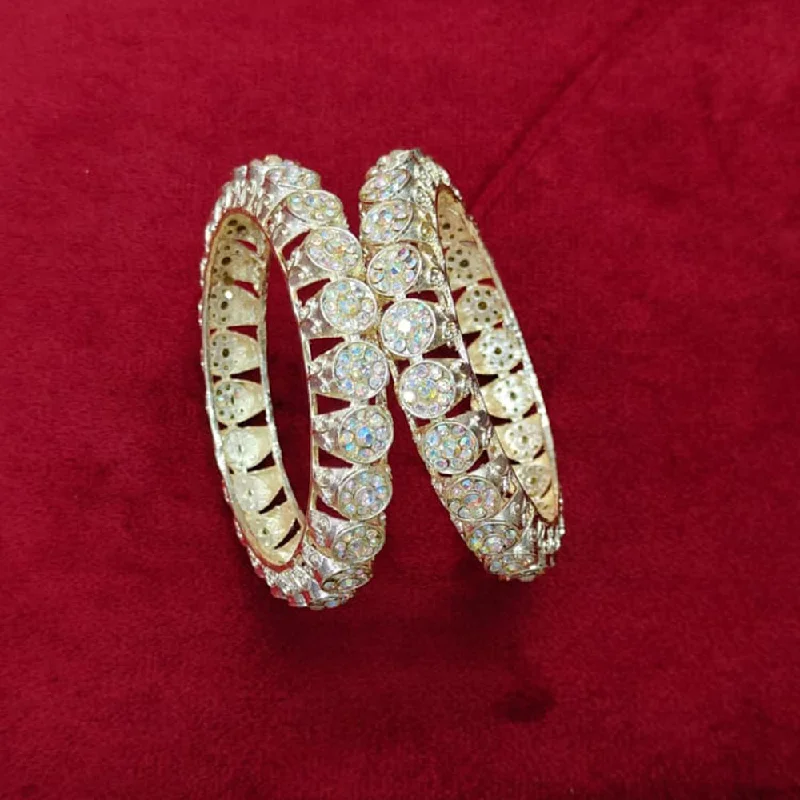 Diamond bangles for special occasions -Pooja Bangles Gold Plated Austrian Stone  Bangle Set