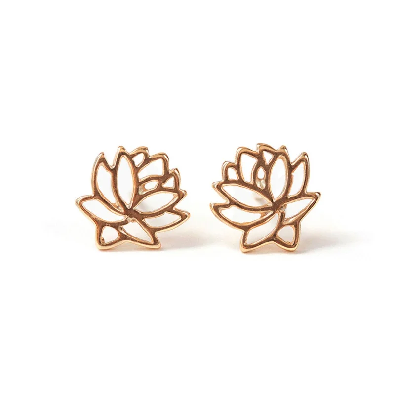 Vintage drop earrings-Lotus Flower Stud Earrings