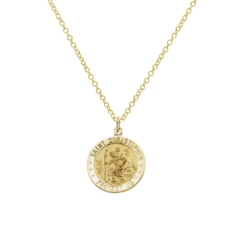 Adjustable necklaces for versatile styling -Gold Saint Christopher Medal