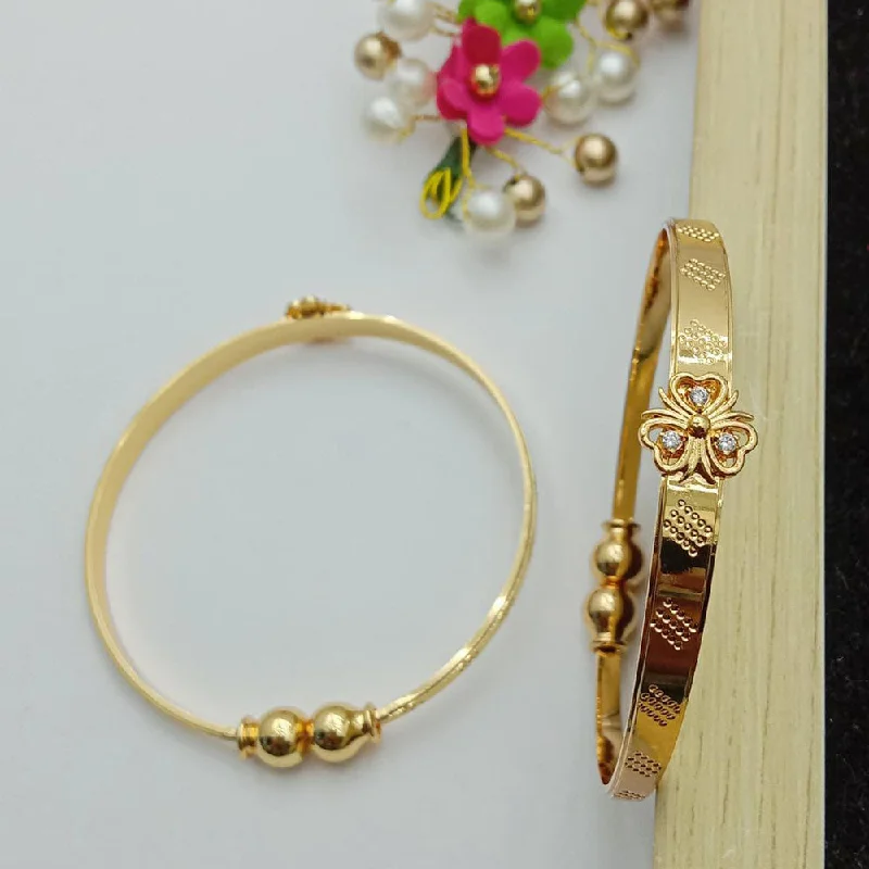 Elegant bangles with diamonds for bridal wear -SP Jewellery Gold Plated Openable Kada