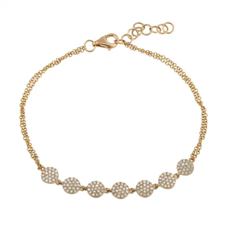 Sleek silver chain bracelets for subtle elegance -14k Yellow Gold Diamond Discs Bracelet