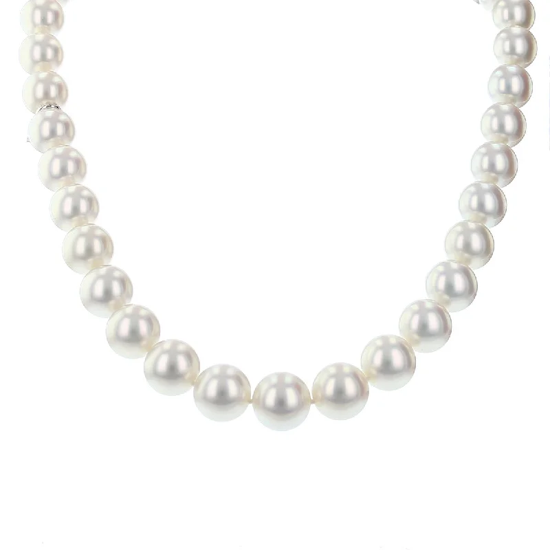 Nature-inspired necklaces with leaf designs -White South Sea Cultured Pearl Necklace