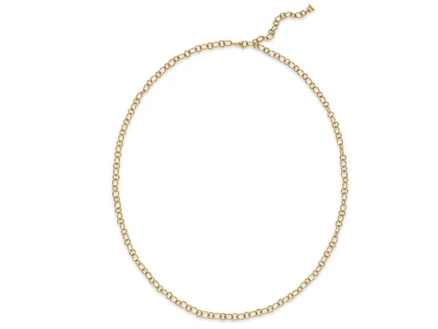 Trendy necklaces for teenagers -18k Yellow Gold 24" Ribbon Chain