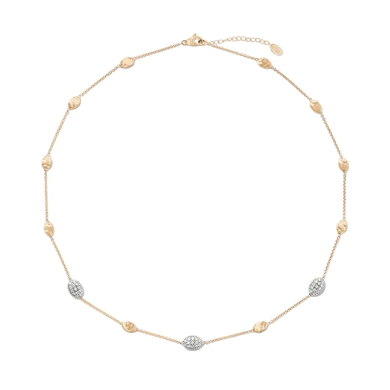 Statement necklaces for office wear -Siviglia Diamond Bean Necklace