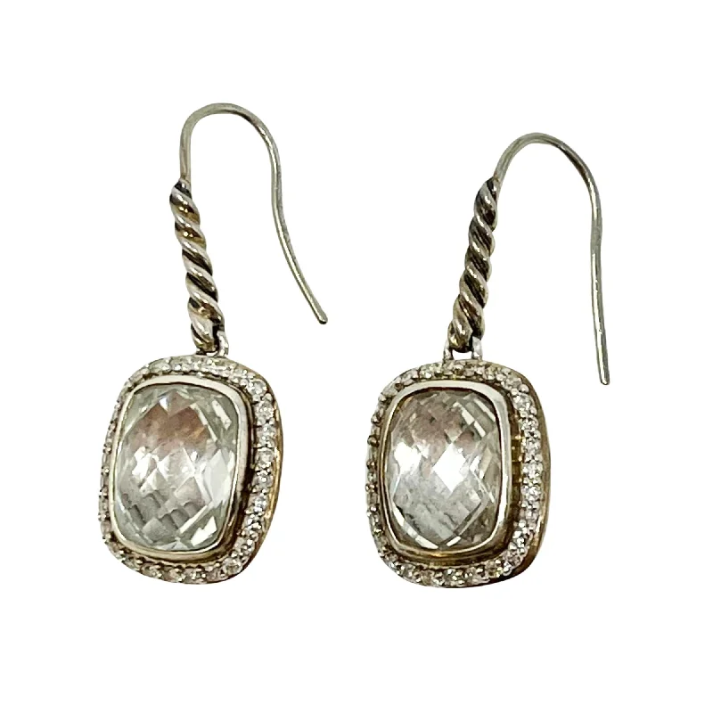 Modern gold earrings-David Yurman Albion Prasiolite and Diamond Drop Earrings