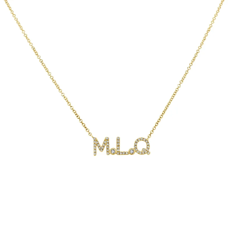 Multi-strand necklaces for fashion-forward women -Diamond Initial & Bezel Necklace