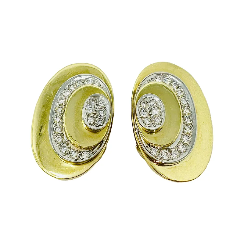 Custom gemstone earrings for men-Cellino 18K Gold Earclips with Diamonds