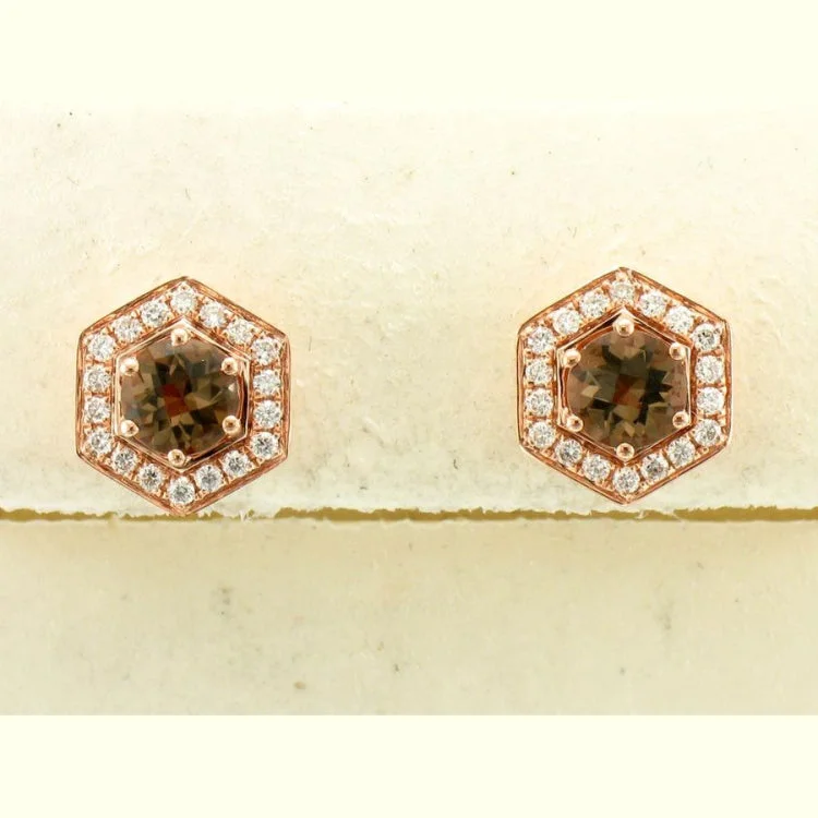 Simple gemstone earrings-Le Vian 14K Strawberry Gold Earrings