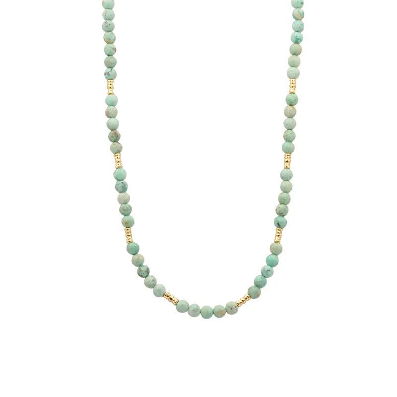 Heart-shaped necklaces for loved ones -Turquoise Bead Necklace