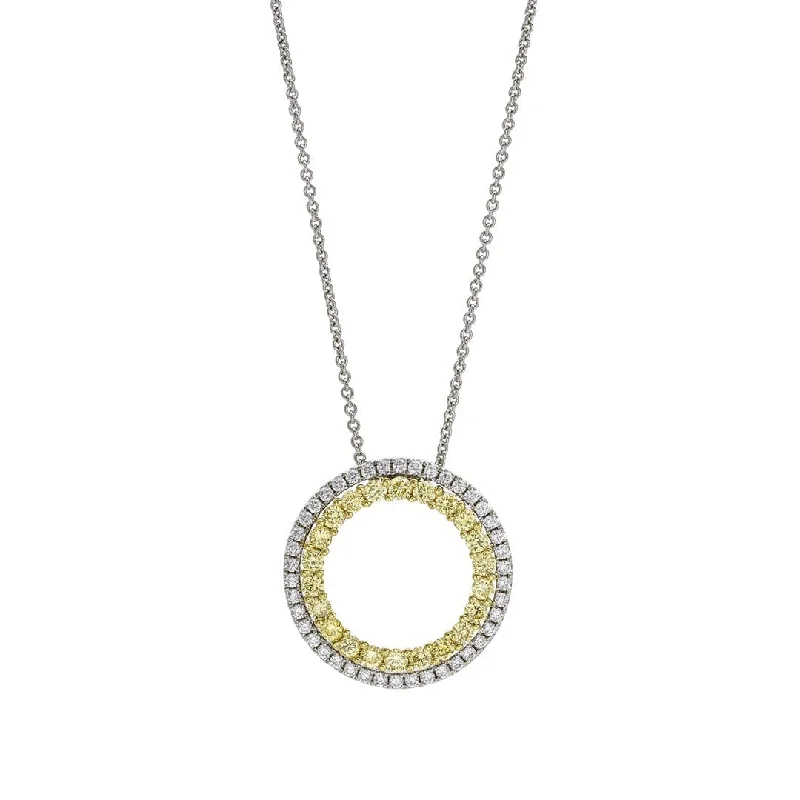 Layered beaded necklaces for fun outfits -Yellow & White Diamond Open Circle Pendant