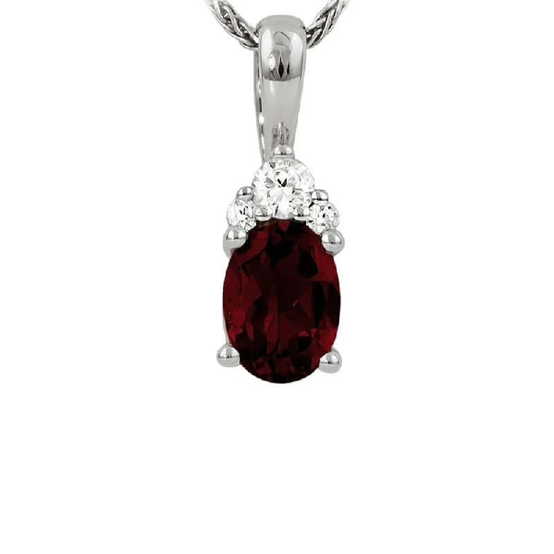 Birthstone necklaces for girls -Garnet and Diamond Pendant