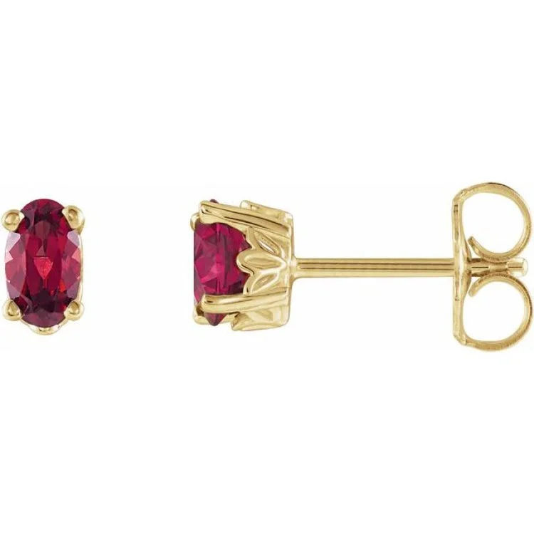 Fashion hoop earrings-14K Yellow Natural Mozambique Garnet Earrings