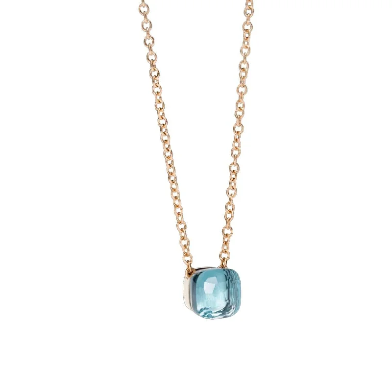 Luxury necklaces with gemstones -Sky Blue Topaz Nudo Petit Necklace