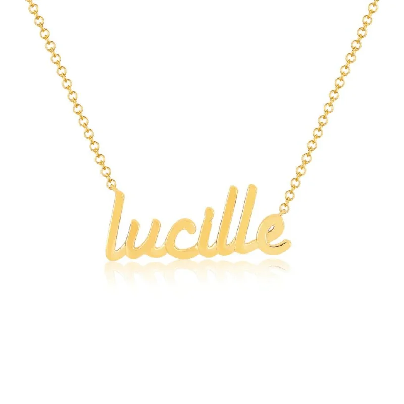 Necklaces for bridesmaid gifts -Gold Script Personalized Name Necklace