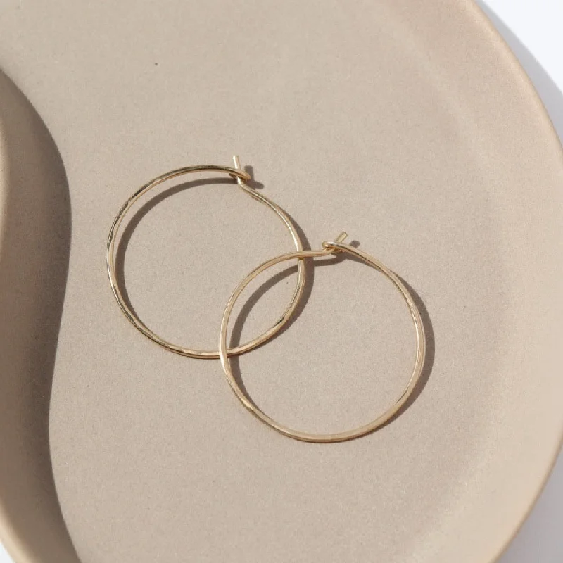 Rose gold hoop earrings-Organic Hoops in 14k Gold