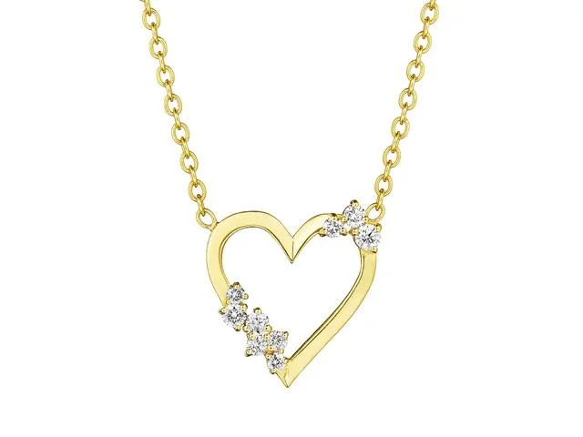 Charm necklaces with initials -18KYG PENNY PREVILLE DIAMOND HEART NECKLACE