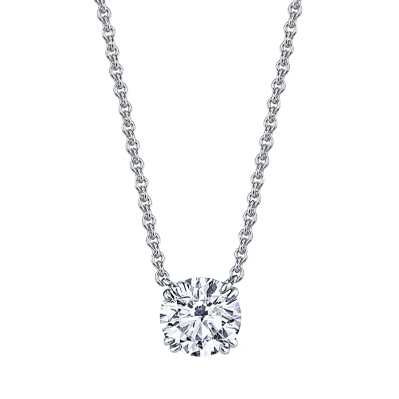 Statement necklaces for office wear -Diamond Designer Solitaire Pendant Necklace