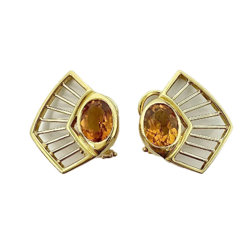 Dangle earrings-Manfredi 18K Gold and Citrine Earrings