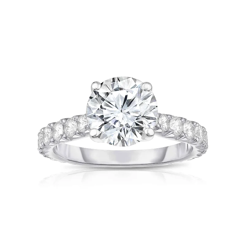 Affordable gold rings for daily wear -Diamond Engagement Ring Mounting, .80 Carat, 14K White Gold