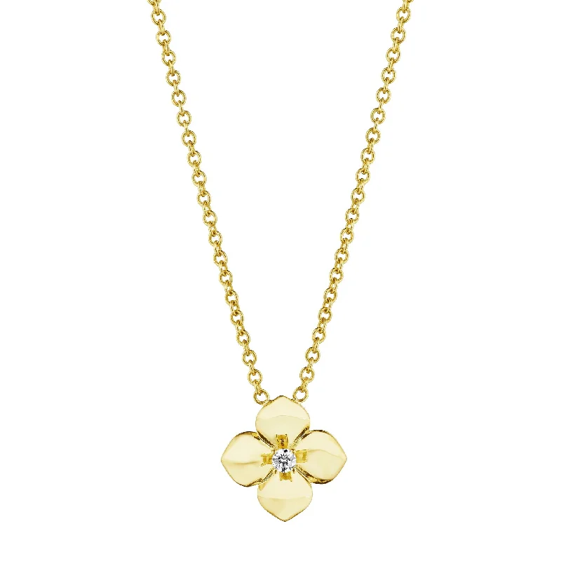 Necklaces for fashionistas with bold designs -Petite Penny High Polish Flower Necklace