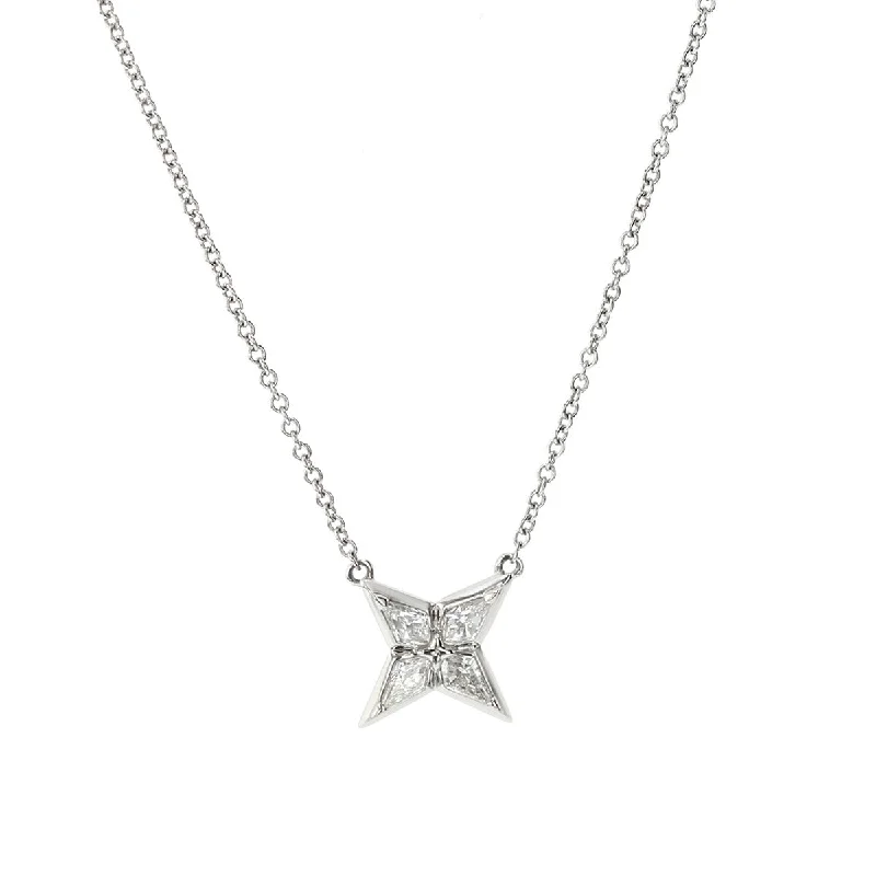 Silver chains for men’s necklaces -French-cut Diamond Pendant Necklace