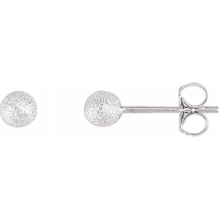 Luxury hoop earrings-Sterling Silver 4 mm Stardust Ball Earrings