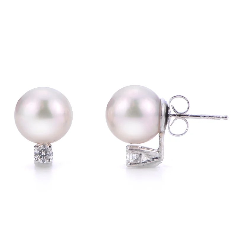 Chic earrings-14KT White Gold Akoya Pearl Earring