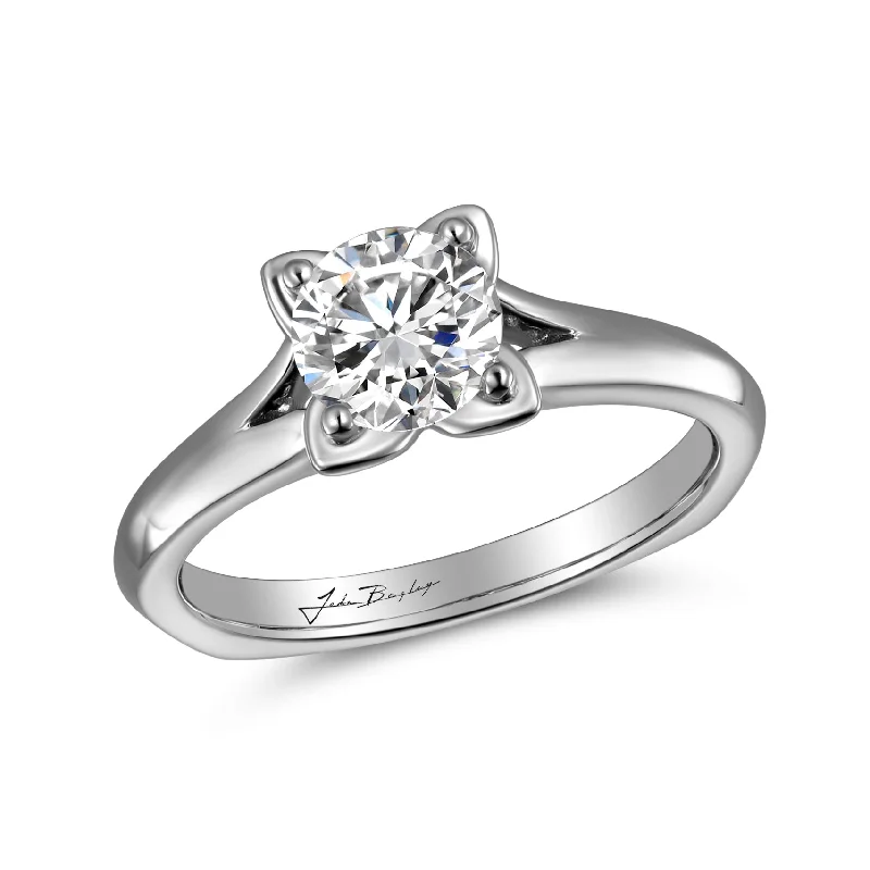 Unique diamond rings with colorful accents -John Bagley Solitaire Engagement Ring #316390