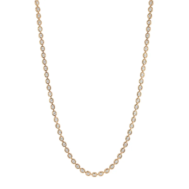 Creative jewelry necklaces for unique gifts -Oasis 7.23Ct Diamond Necklace in 18k Rose Gold, 24inch