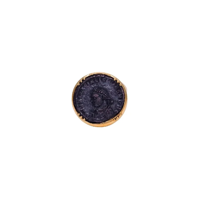 Unique wedding rings with unusual designs -Bronze Roman Coin Ring