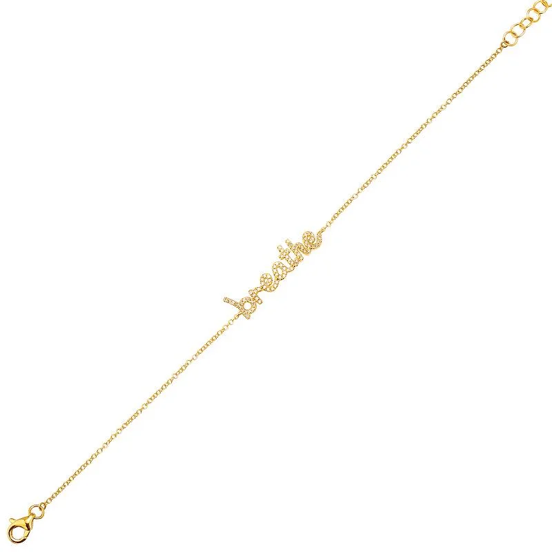 Designer charm bracelets with luxury details -14K Yellow Gold Diamond "Breath" Bracelet