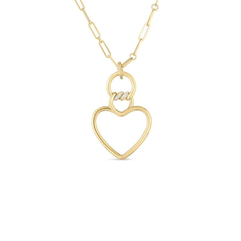 Necklaces with initials and charms -Cialoma 0.15 Diamond Heart Necklace in 18K Yellow Gold