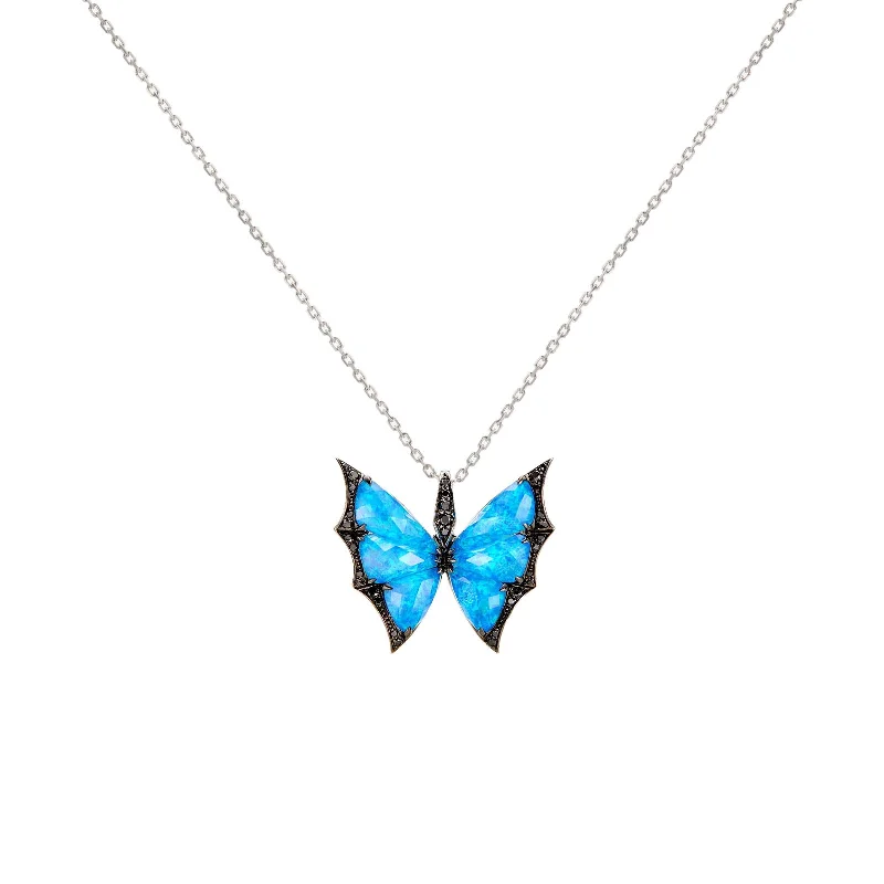 Adjustable necklaces for versatile styling -Crystal Haze Wing Pendant