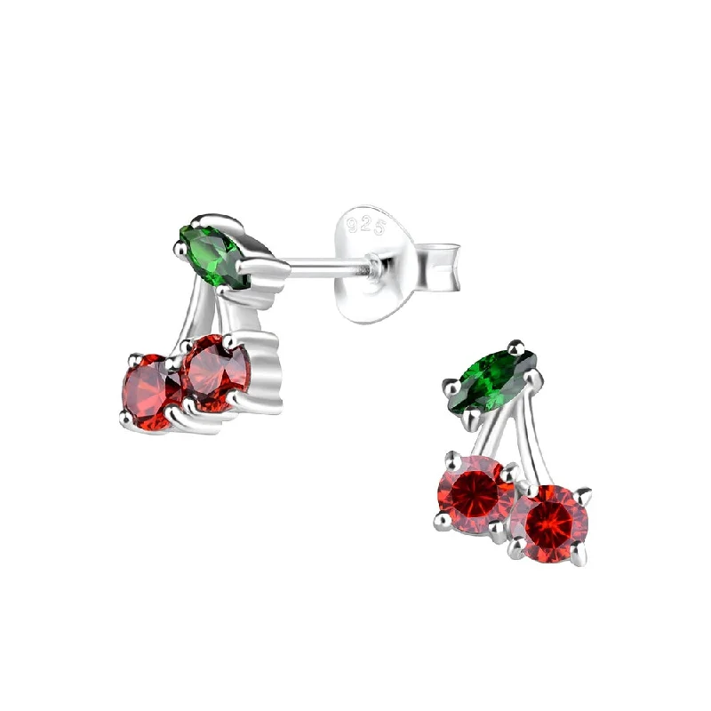 Hoop earrings for men-Cherry Stud Earrings